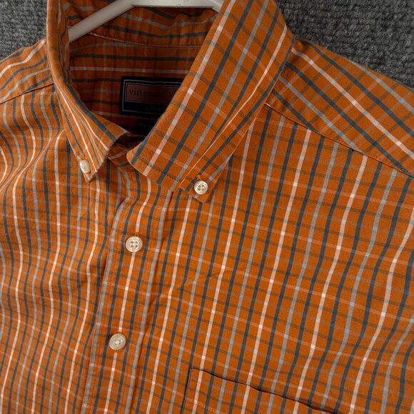 Vineyard Vines MAKERS MARK WHISKY LOGO Orange Check Murray Medium Cotton Men - Picture 10 of 16